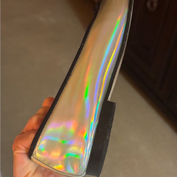 Chanel Black Cap Toe CC Logo Metallic Silver x Black size 38.5 great condition! - Picture 10 of 16